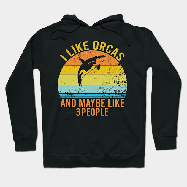 I Like Orcas And Maybe Like 3 People, Orcas Lover Gift Retro Hoodie by Justbeperfect